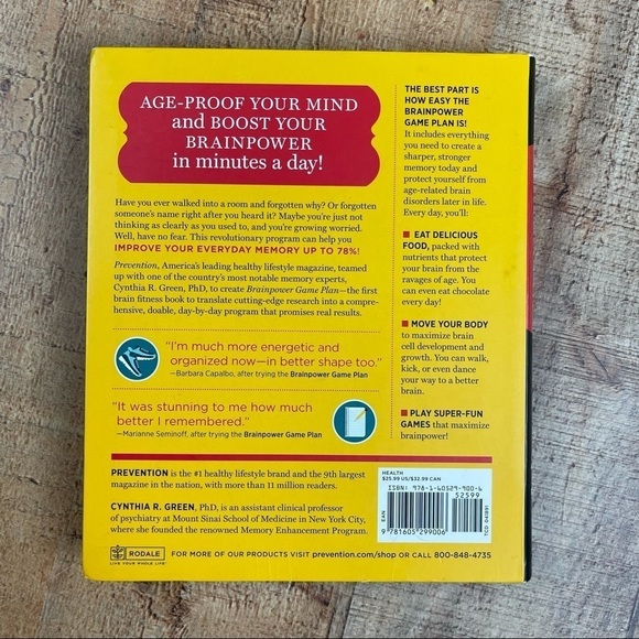 Brainpower Game Plan By Cynthia R. Green, PhD Book Nonfiction - Picture 2 of 4